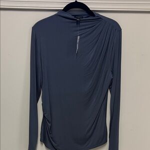 Ann Taylor Factory Long Sleeve Top in Charcoal Gray